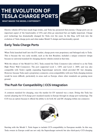 The Evolution of Tesla Charge Ports | What Makes the Model 3 Different?