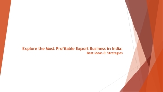 Explore the Most Profitable Export Business in India