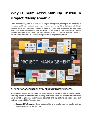 Why Is Team Accountability Crucial in Project Management