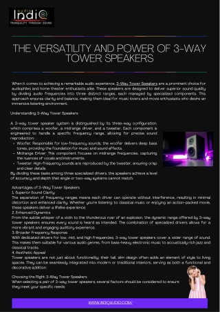 The Versatility and Power of 3-Way Tower Speakers