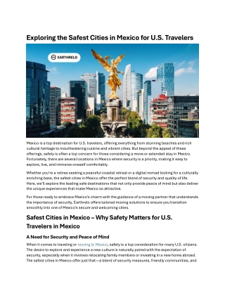 Exploring the Safest Cities in Mexico for U.S. Travelers