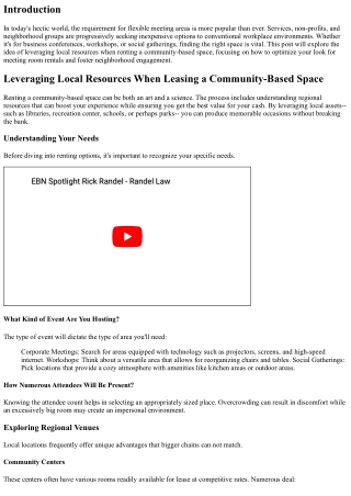 Leveraging Regional Resources When Leasing a Community-Based Location