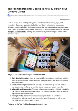 educationpointindia3.wordpress.com-Top Fashion Designer Course in Kota Kickstart Your CreativeCareer
