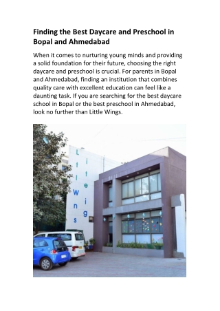 Nurturing Minds at the Best Preschool in Ahmedabad