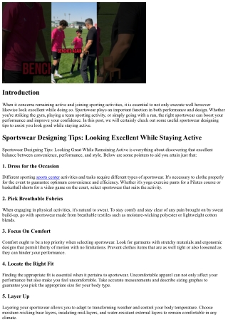 Sportswear Designing Tips: Looking Excellent While Remaining Energetic