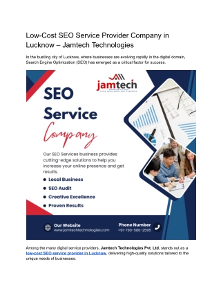 Low Cost SEO Service Provider Company in Lucknow