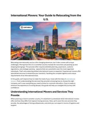 International Movers: Your Guide to Relocating from the U.S.