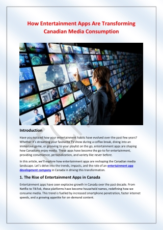 How Entertainment Apps Are Transforming Canadian Media Consumption