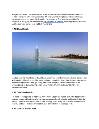 Top Beaches in Sharjah for Relaxation and Fun Activities