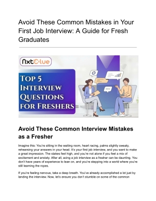 Top 5 Interview Questions for Freshers