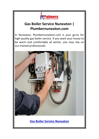 Gas Boiler Service Nuneaton  Plumbernuneaton.com