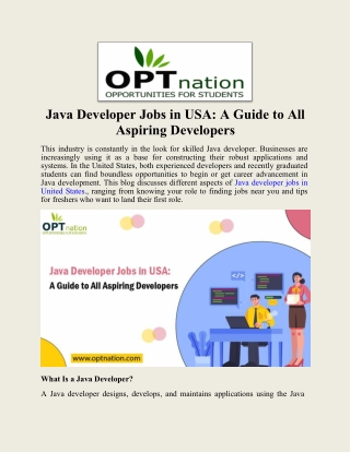 Java Developer Jobs in United States