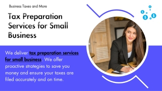 Tax Preparation Services for Small Business