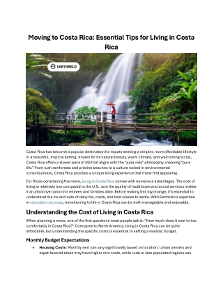 Living in Costa Rica: Essential Tips for Moving to Costa Rica