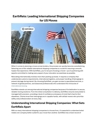 EarthRelo: Leading International Shipping Companies for US Moves