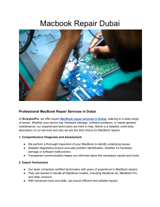 Macbook Repair Dubai