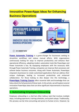 Power Automate Training | PowerApps Training Course