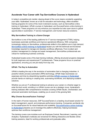 Accelerate Your Career with Top ServiceNow Courses in Hyderabad.docx