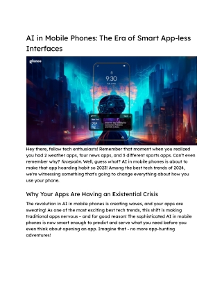 AI in Mobile Phones_ The Era of Smart App-less Interfaces