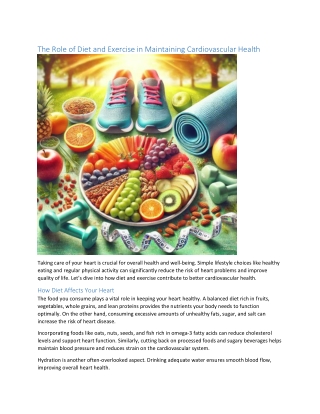 The Role of Diet and Exercise in Maintaining Cardiovascular Health