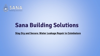 Water Leakage Repair in Coimbatore - Sana Building Solution