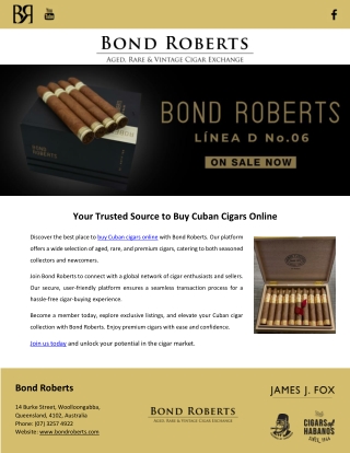 Your Trusted Source to Buy Cuban Cigars Online