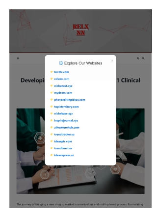 Developing Formulations for Phase 1 Clinical Trials | Chemxpert Database