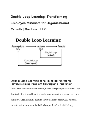 Double-Loop Learning_ Transforming Employee Mindsets for Organizational Growth _ MaxLearn LLC