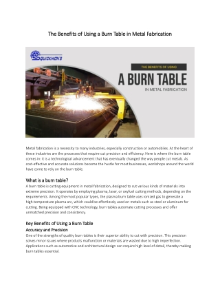 Squickmons_The Benefits of Using a Burn Table in Metal Fabrication