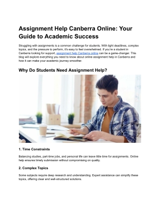 Assignment Help Canberra Online_ Your Guide to Academic Success