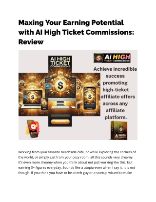 AI High Ticket Commissions Review – Transform Your Affiliate Marketing Strategy