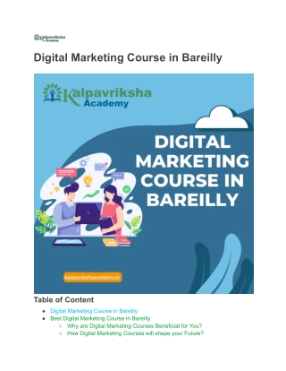 “Digital Marketing Classes in Bareilly: Master Online Marketing with Kalpavriksh