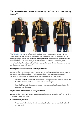 A Detailed Guide to Victorian Military Uniforms and Their Lasting Legacy