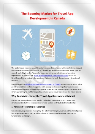 The Booming Market for Travel App Development in Canada