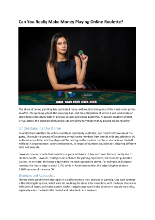 Can You Really Make Money Playing Online Roulette?