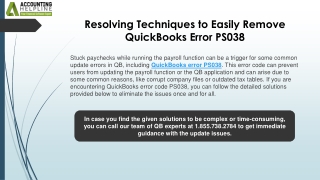 Get Rid of QuickBooks Error Code PS038 in no time