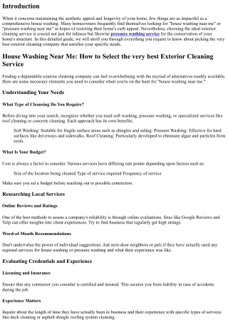 ** House Washing Near Me: How to Pick the very best Exterior Cleaning Company **