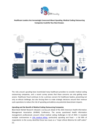 Combat Upcoding Risks with Expert Medical Coding Outsourcing Companies - 3Gen