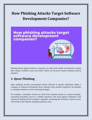 How Phishing Attacks Target Software Development Companies?