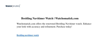 Breitling Navitimer Watch  Watchomatick.com