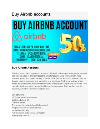 Buy Airbnb accounts