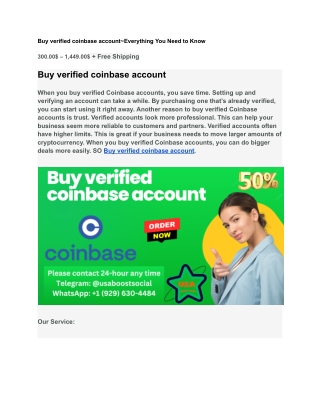 Buy verified coinbase account~Everything You Need to Know