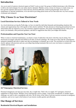 Reliable Electrical Repairs: Trustworthy Solutions for Perth Residents