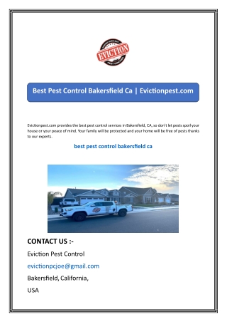 Best Pest Control Bakersfield Ca Evictionpest