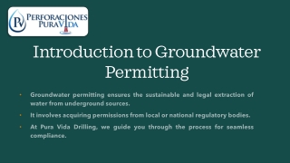 Introduction to Groundwater Permitting