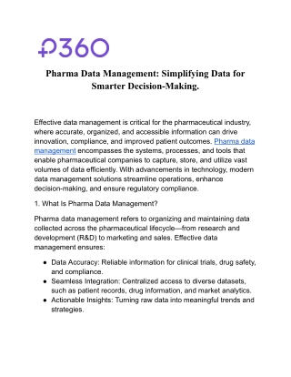 Pharma Data Management: Simplifying Data for Smarter Decision-Making.