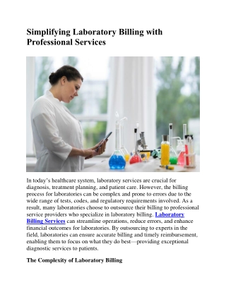 Simplifying Laboratory Billing with Professional Services