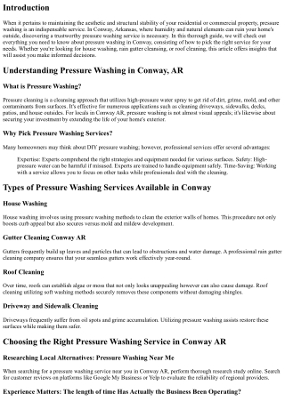 Pressure Washing in Conway, AR: How to Pick the Right Service for Your Needs