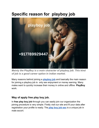 Specific reason for  playboy job