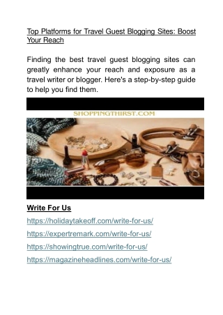 Top Platforms for Travel Guest Blogging Sites